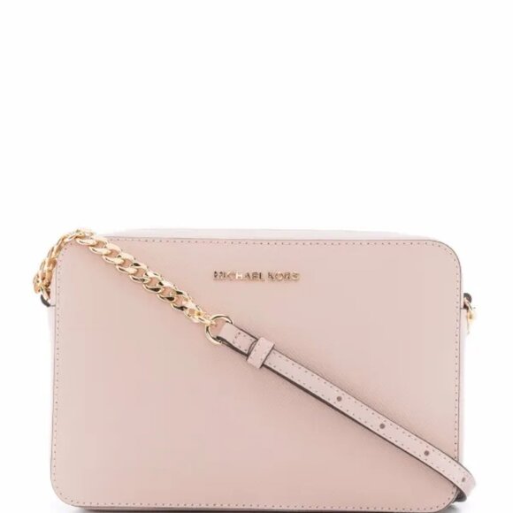 MICHAEL Michael Kors Pink  Leather Jet Set Camera Crossbody Bag . - Picture 1 of 16